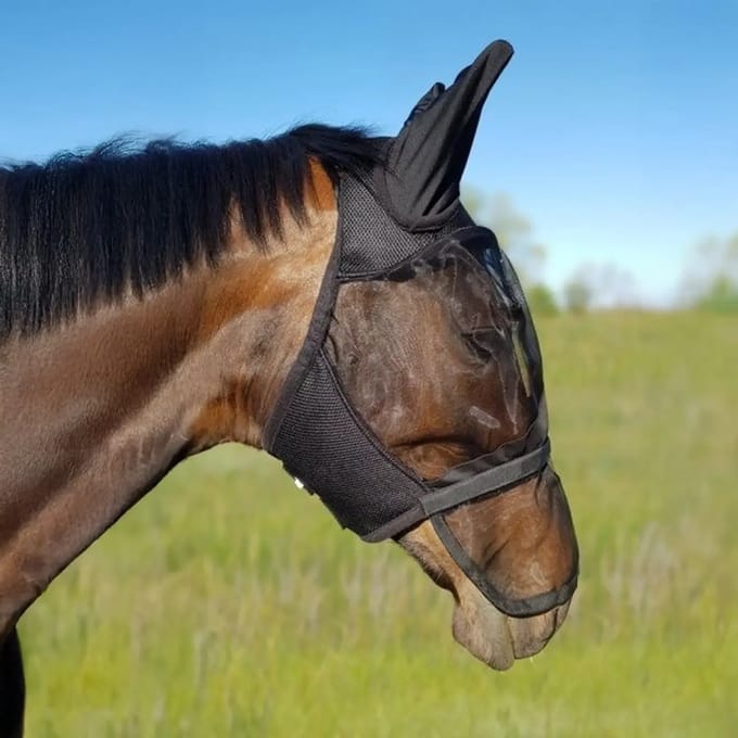 Anti-vliegenmasker voor paard met neuskaping York