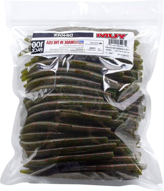 Dinger Soft Bait for Bass Fishing - Watermelon Red Flake