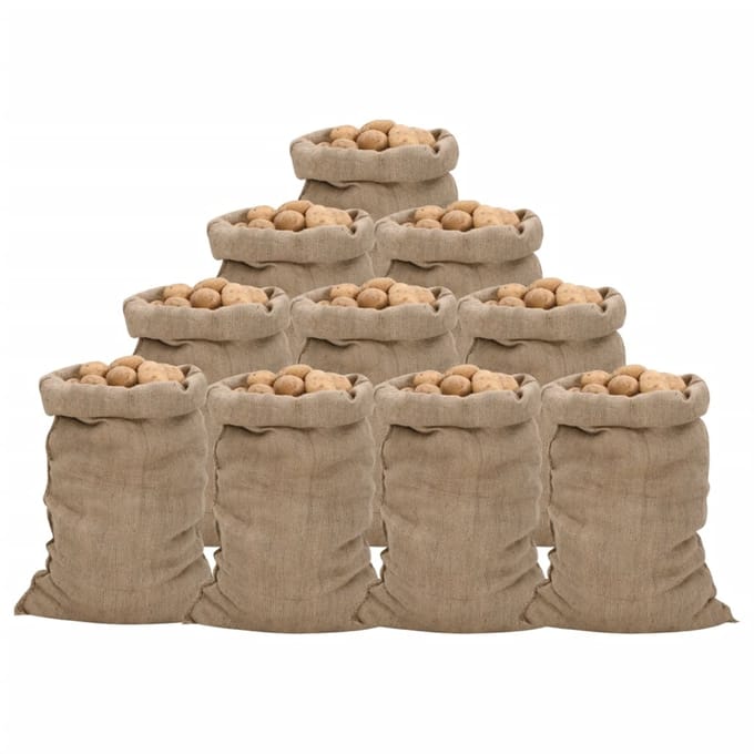 vidaXL - Jutezakken - 10 - stuks - 340 - g/m² - 60x105 - cm - 100% - jute
