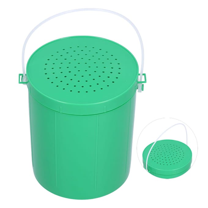 Plastic Draagbare Aasvissen Aas Regenwormen Emmer Ademende Ventilatie Tackle Box met Handvat blue