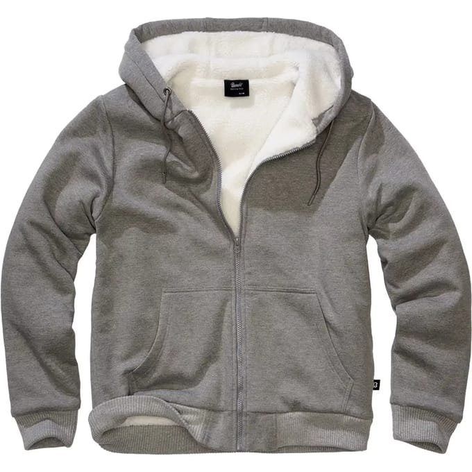 Brandit - Sweat Teddylining Vest met capuchon - M - Grijs