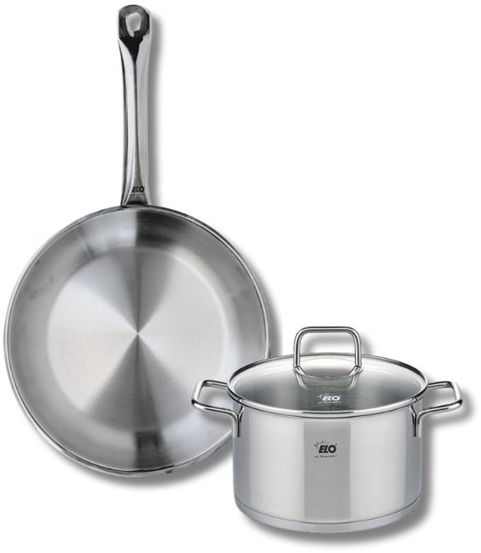Set van 1 Koekenpan 28 cm en 1 braadpan 20 cm Elo Profi Citrin