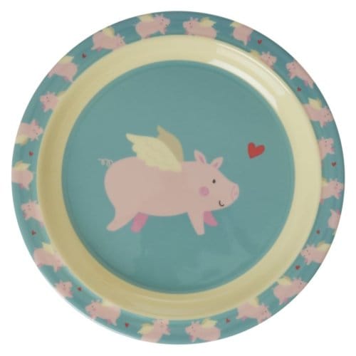 Rice melamine kinderbord cute pigs in space