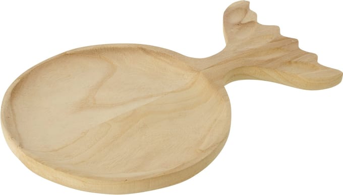 J-Line decoratie Plateau Vis Staart - hout - naturel - large