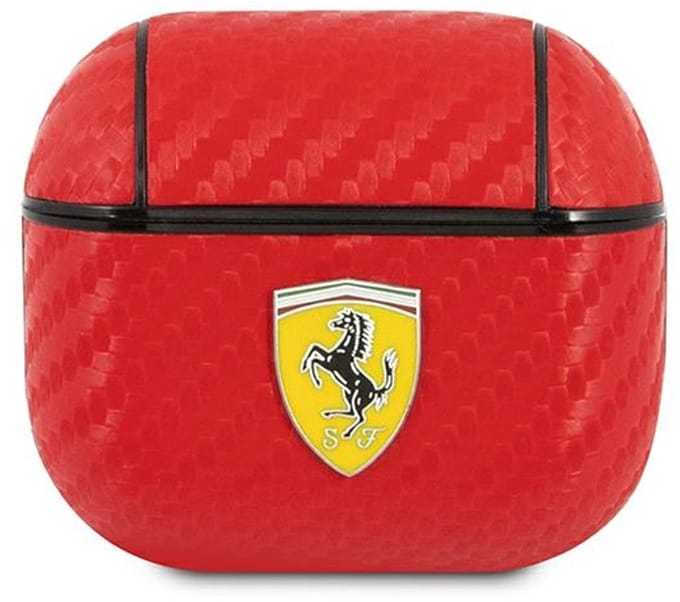 Ferrari Carbon AirPods Case - Apple Airpods 3 - Rood