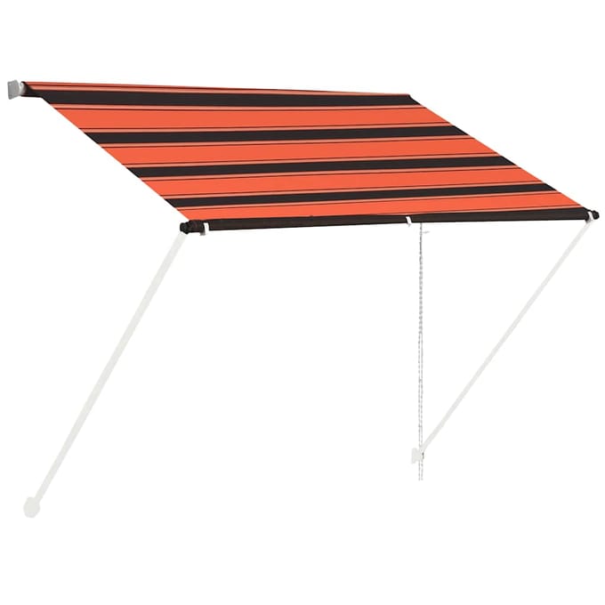 vidaXL - Luifel - uittrekbaar - 100x150 - cm - oranje - en - bruin