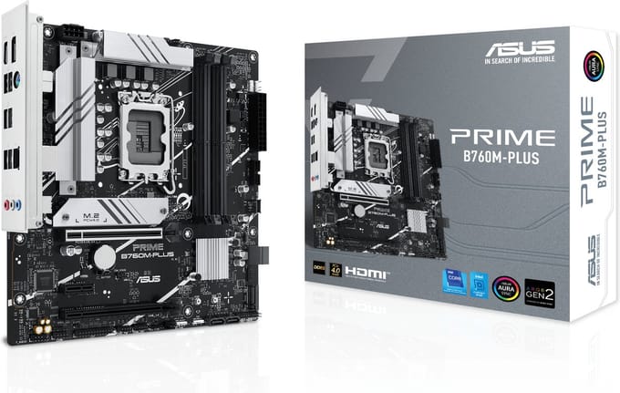 ASUS PRIME B760M-PLUS Moederbord - Intel B760 - Intel LGA1700 - DDR5 RAM - Micro-ATX