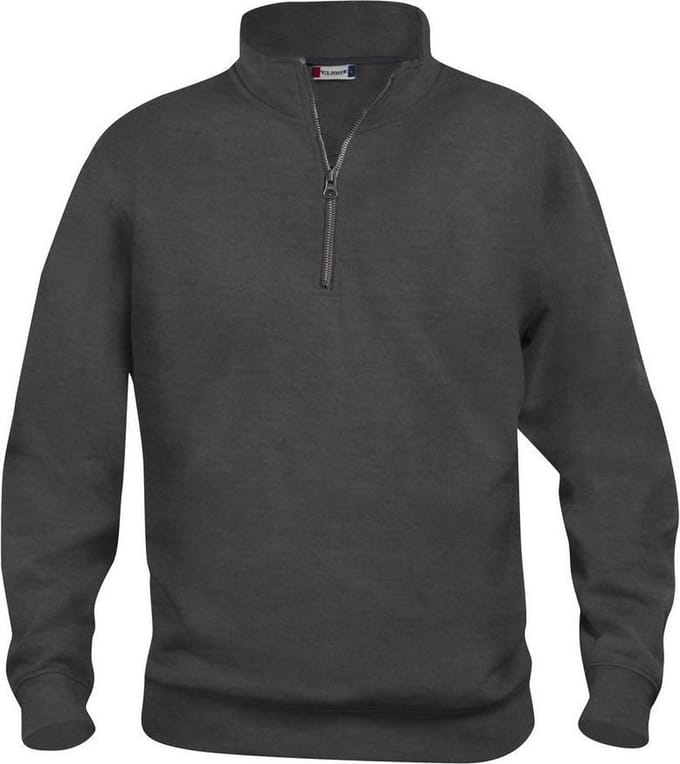 Clique Basic Half Zip 021033 - Antraciet Melange - L