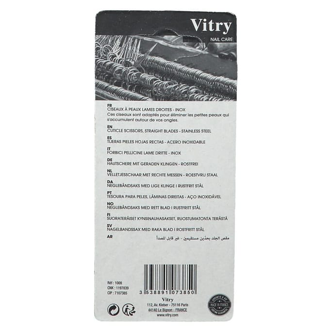 Vitry Classic Schaar Velletje Recht Inox 1009 1
