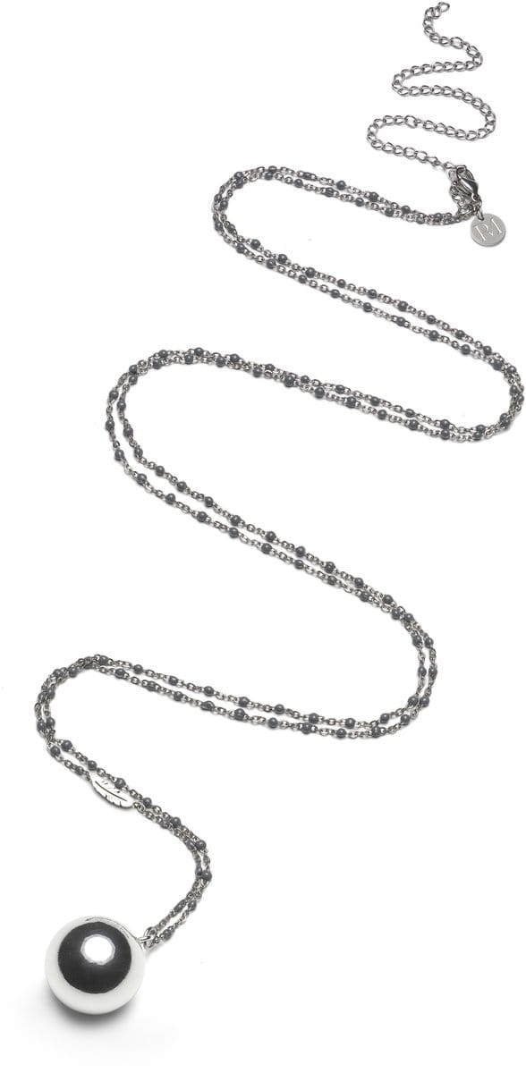 Zwangerschapsketting Proud Mama Steel BB Zilver/Grijs