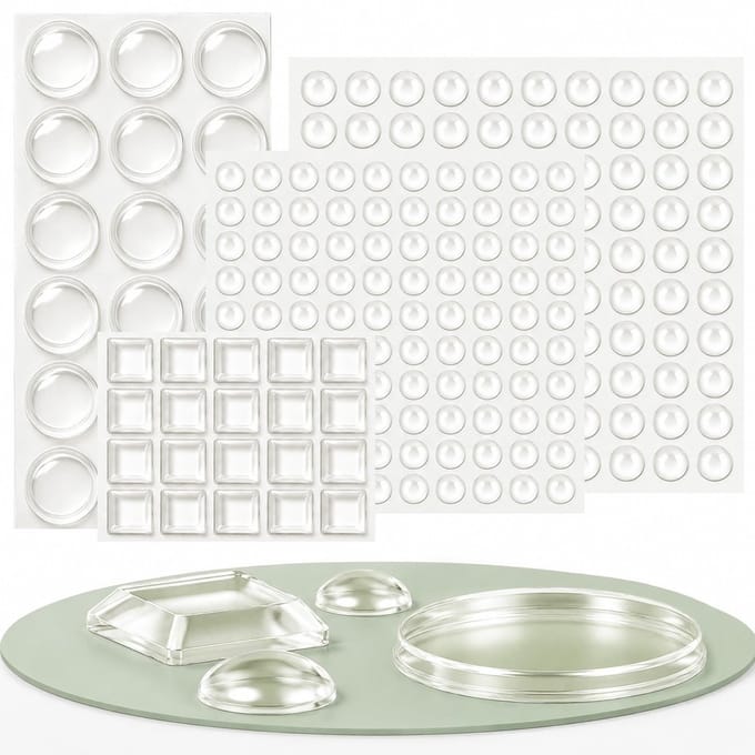 bufferset, zelfklevende elastische buffer, deurbuffer, transparante aanslagdemper, rubberen buffer, beschermende buffer, geluidsdemping, voor deuren, kasten, toetsenbord