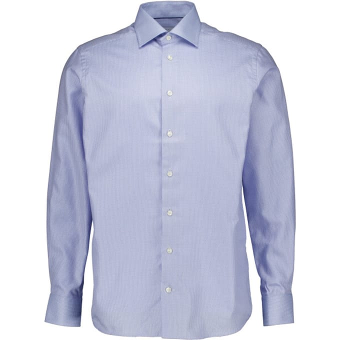 Eton Semi Solid Signature Twill Shirt Lange Mouw Overhemden Lichtblauw 100015103