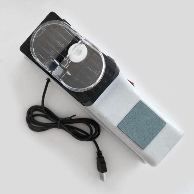 USB Elektrische Messenslijper Verstelbare Keukenmes Gereedschap Mes Schaar Slijpsteen wit