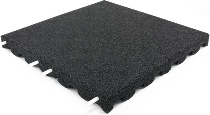 Rubbermagazijn - Speelplaatstegel - zwart - 50x50 cm - Dikte 8cm - 4 stuks