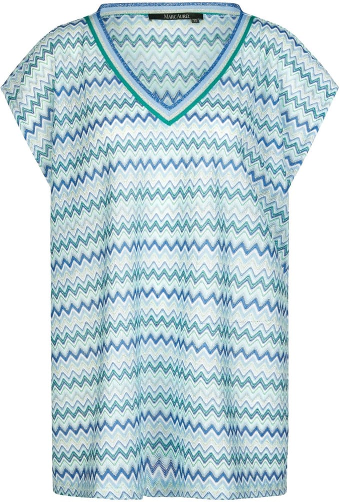 Marc Aurel - blauwe zigzag top - maat 36