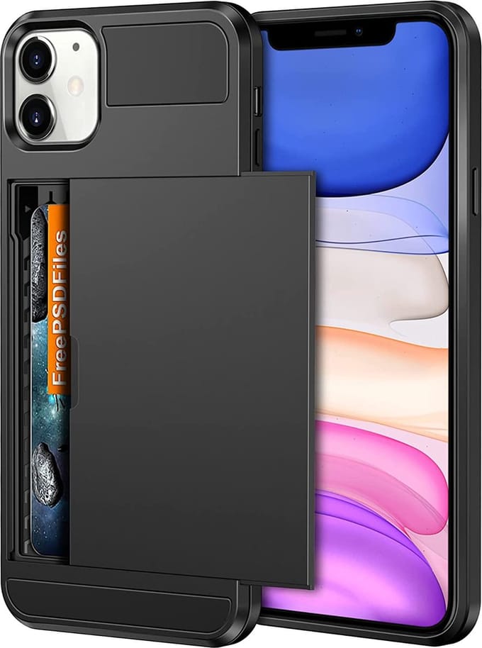 Telefoonhoesje Geschikt voor Iphone 11 - Hoesje met Pasjeshouder en Screenprotector - Beschermglas