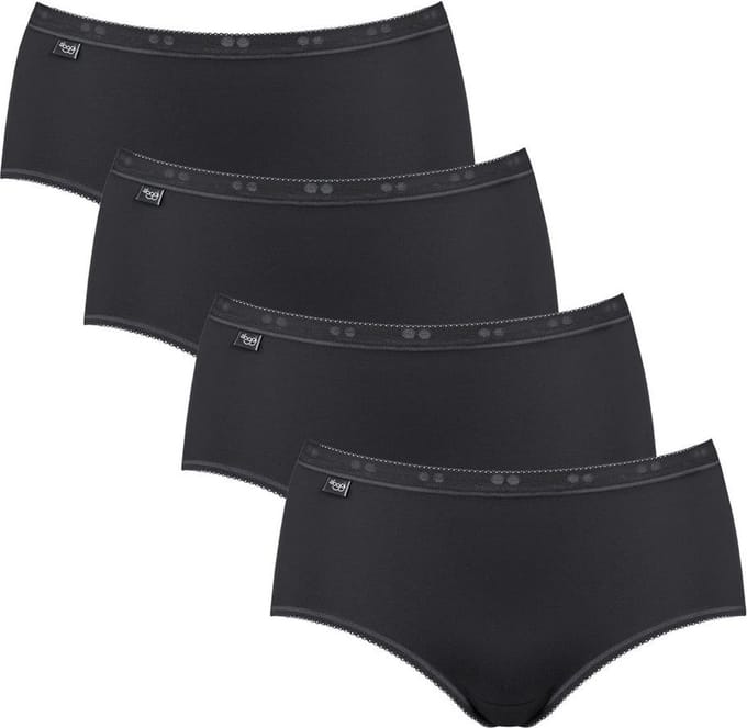 sloggi Basic+ Dames Midi slip - 4-pack - Zwart - Maat 50