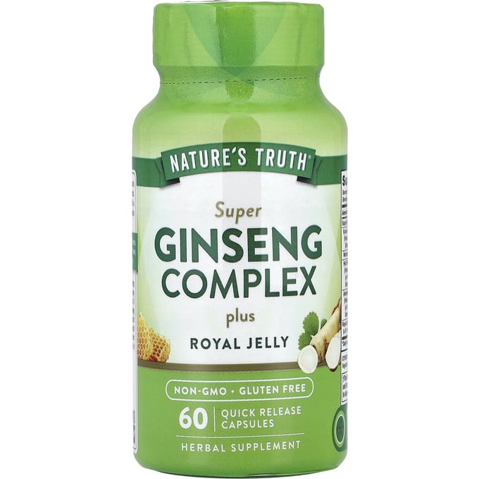 Nature's Truth, Super Ginseng Complex Plus Gelée Royale, 60 capsules à libération rapide