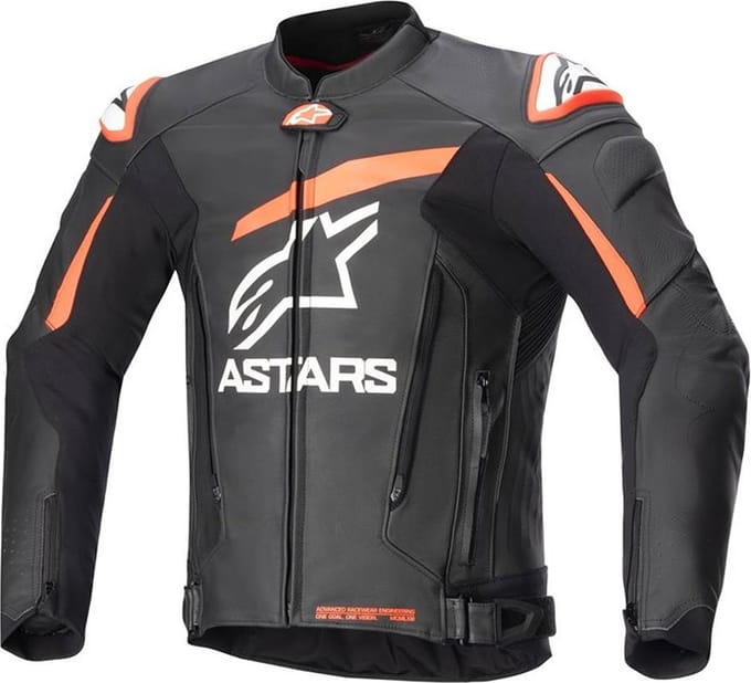 Alpinestars GP Plus V4 Leren Jas Zwart Rood Fluo Wit - Jas