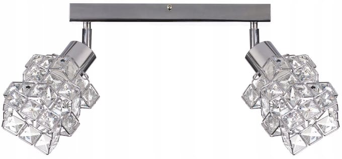 Chromen Plafondlamp met Kristallen - Modern Design