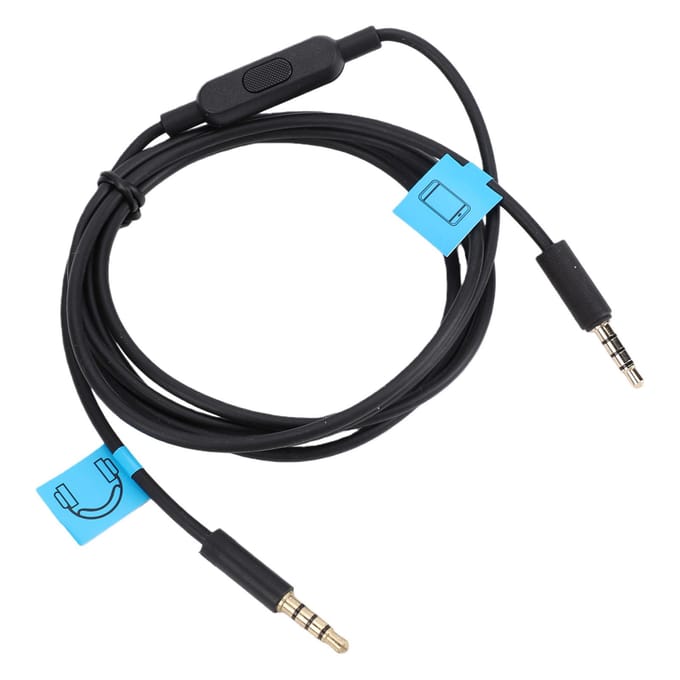 Geluidskabel Geschikt voor Logitech G233 G433 GPRO GPRO X2 Gaming Headset Volumeregeling Geluidsdraad black