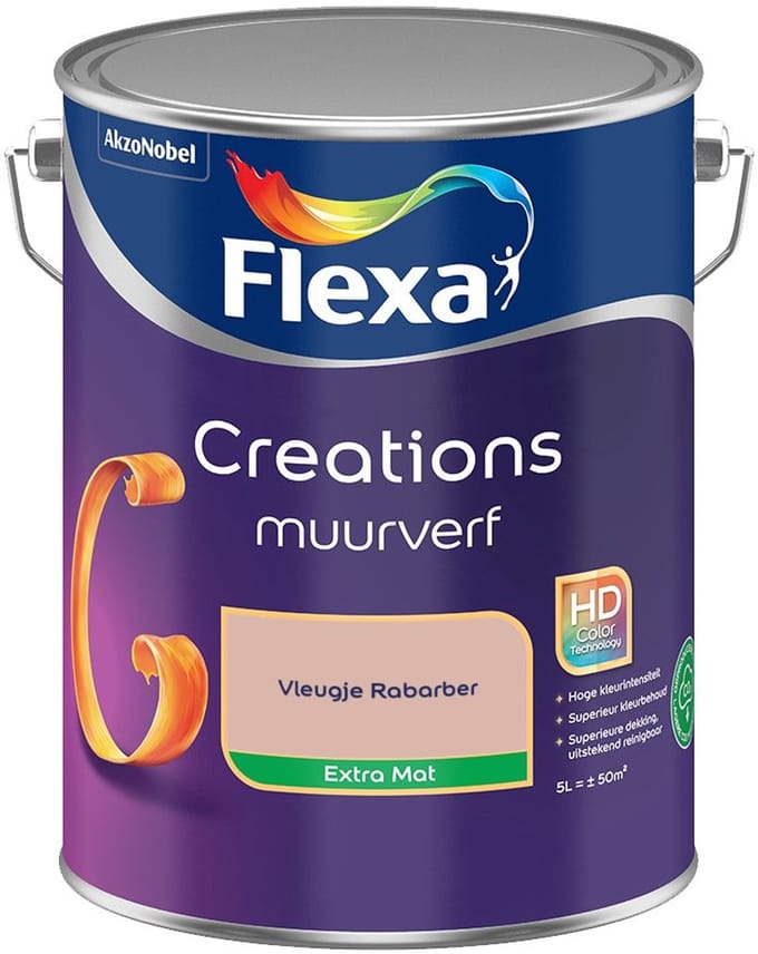 Flexa - Creations Muurverf Extra Mat - Vleugje Rabarber - Mengverf - 5 L