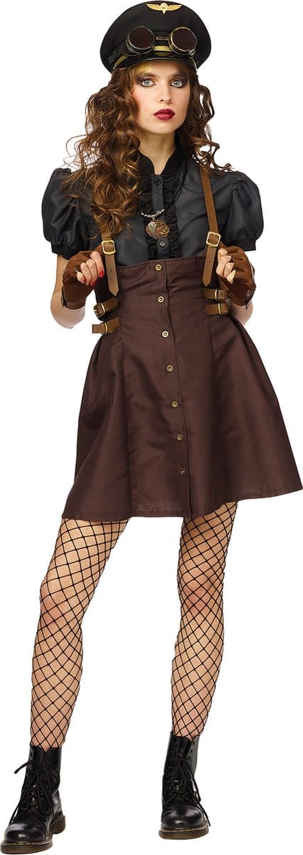 Steampunk Stewardess kostuum - Maat 38