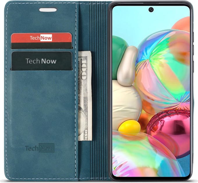 Hoesje geschikt voor Samsung Galaxy A71 - Book Case Leer Slimline Blauw