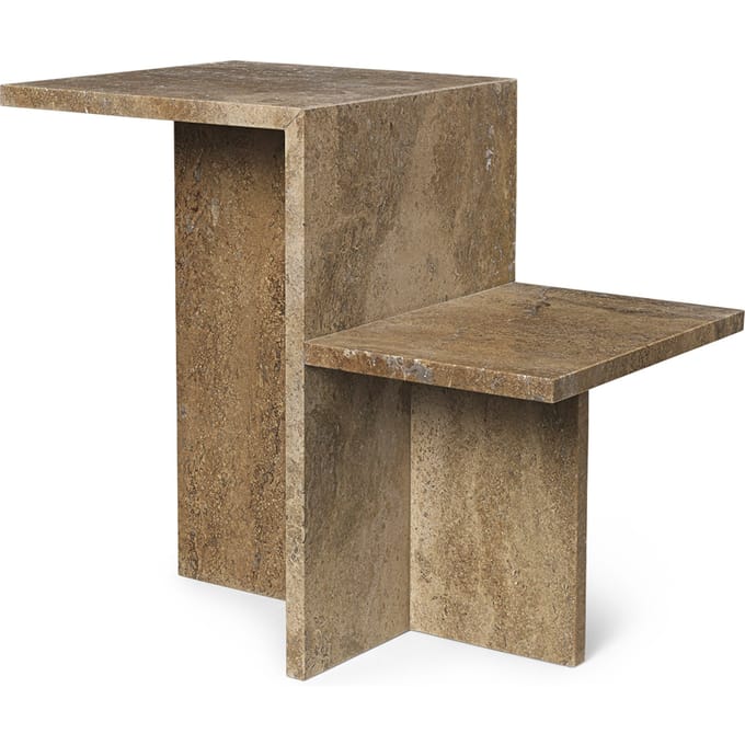 Ferm Living Distnict Bijzettafel - Travertine dark brown