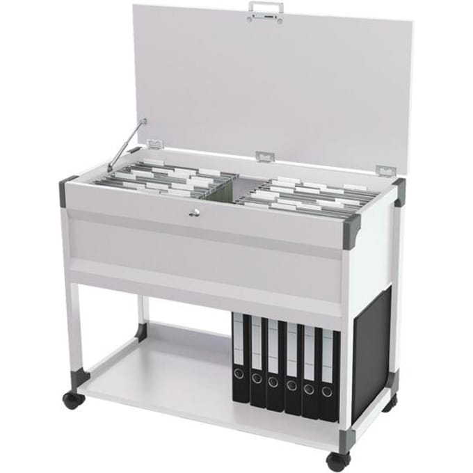 Hangmappenwagen System File Trolley 100 Multi Top, grijs