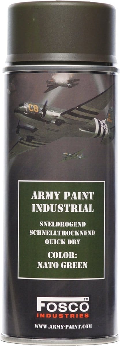 Fosco - Spuitbus legerverf - Mat groen - Nato Green - 400ml