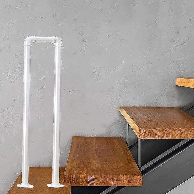 Veiligheidsleuning - Trapleuning - Trap Lopen - Smeedijzer Constructie - 95 cm - Wit