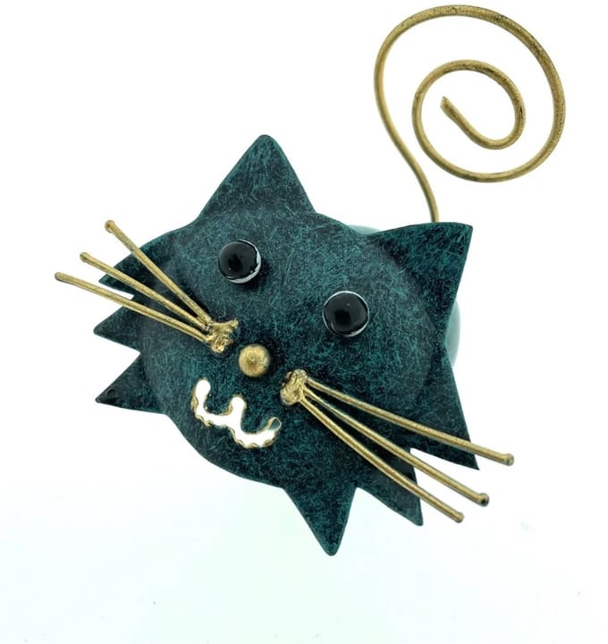 Metalen kat Cindy turquoise - geldclip