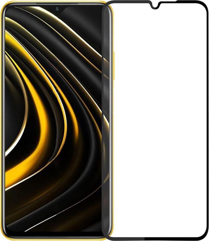 Shop4 - Poco M3 Glazen Screenprotector - Edge-To-Edge Gehard Glas Transparant