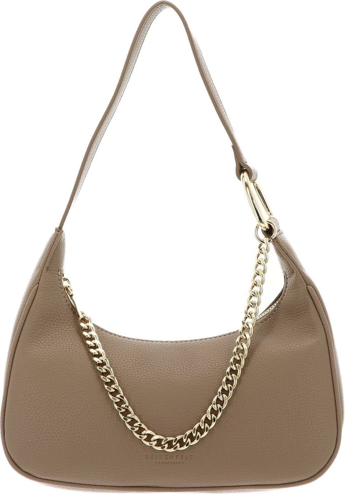 SEIDENFELT MANUFAKTUR Schoudertas Svedala Shoulderbag Smooth Taupe / Gold