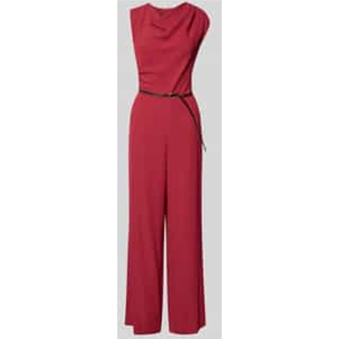 Jumpsuit met cascadehals en riem