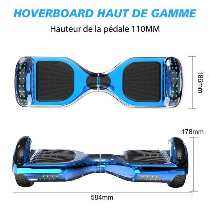 Hoverboard RCB 6,5 Inch Bluetooth LED Karting Verstelbaar Blauw blauw