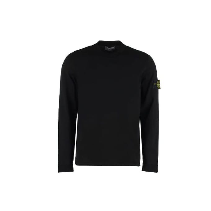 Pull Man à Col Rond et Manches Longues Couleur Unie Stone Island Avec Patch Logo Noir 1015532B9-A0029 XXL black