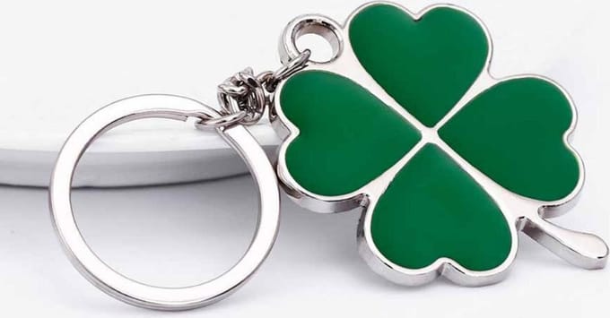 Klavertje Vier Sleutelhanger - Roestvrij Staal - Keychain