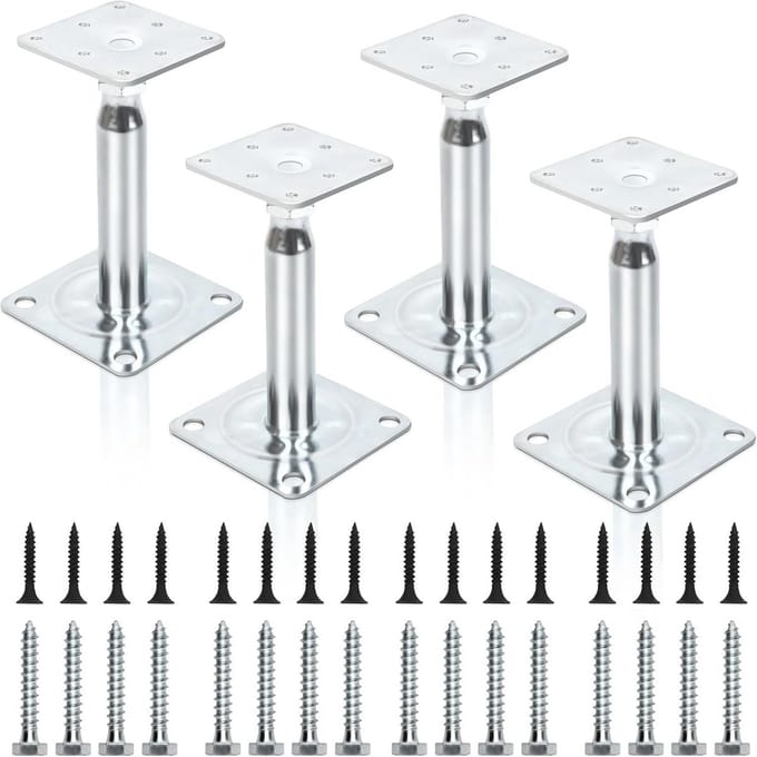 Verstelbare Paaldragers voor Hekken en Pergola's - Hoogte 100-150 mm, Staal