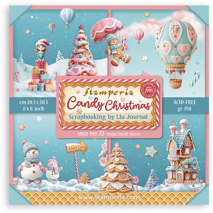 Stamperia - Candy Christmas 8x8 Inch Paper Pack Maxi (Single Face) (SBBSXB15)