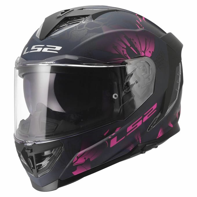 LS2 Helm Storm III Burst FF818 zwart / roze maat XL