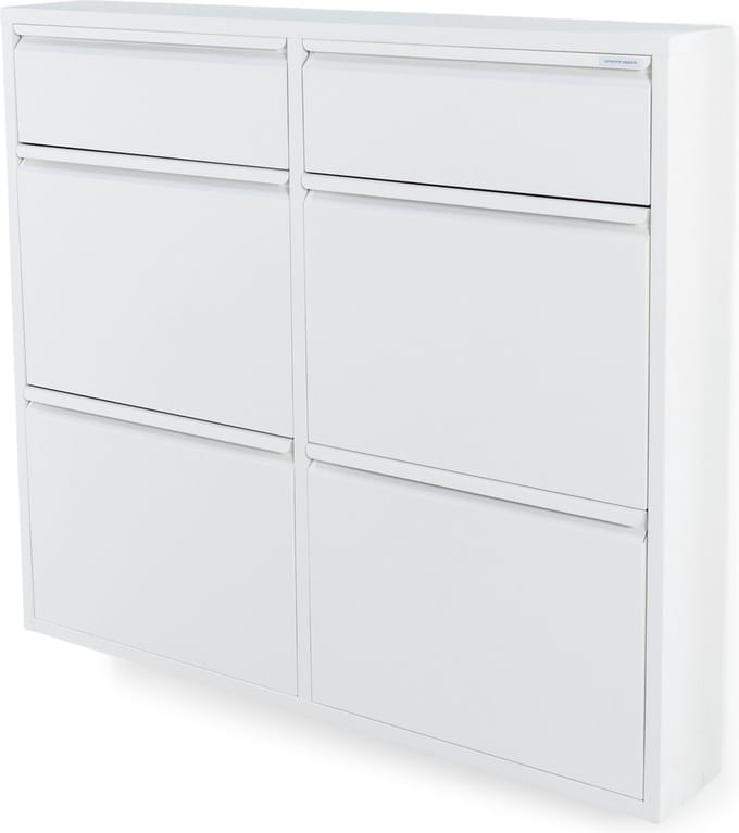 Spinder Design schoenenkast Billy 6 - Wit - 8 paar schoenen - Staal