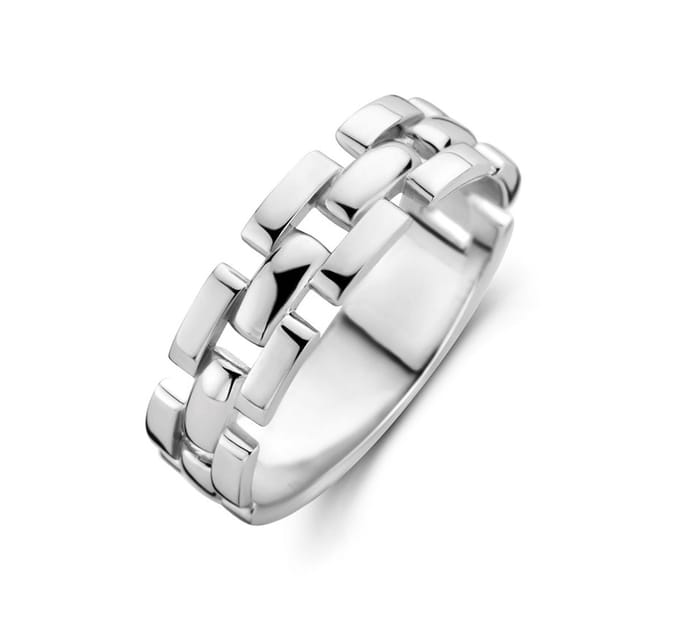 Zilver Gerhodineerde Ring schakelmotief 1334002 17.75 mm (56)