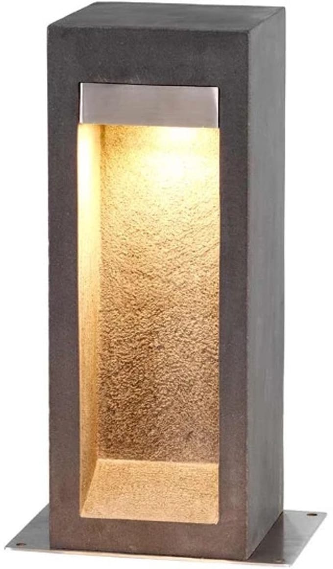 Elstead Lighting Mini LED Tuin Pilaar Parkstone | 6W 3000K 650Lm 830 | IP55 | Basalt Stone with Stainless Steel