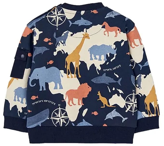 Boboli Fleece Printed Sweatshirt Blauw 24 Months Kinderen