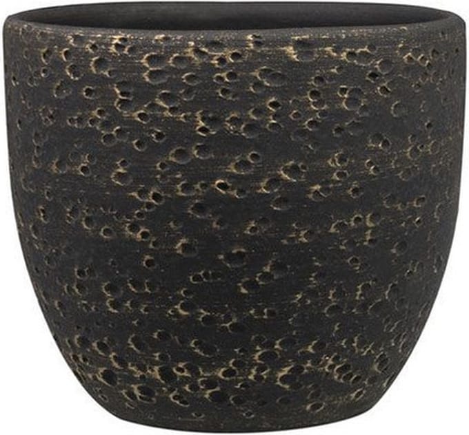 Ter Steege Plantenpot Lava Stone - zwart - D36 x H32 cm - binnen - bloempot