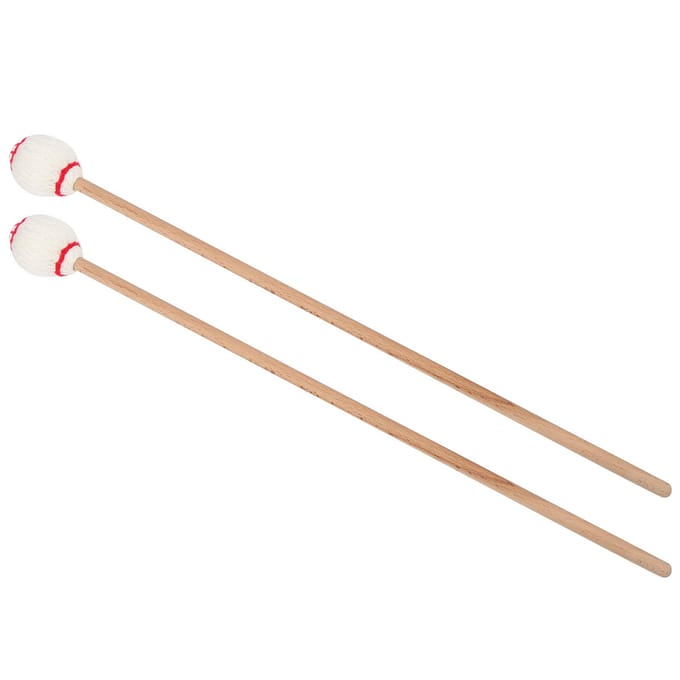 1 Paar Marimba Stokken Draagbaar Esdoorn Handvat Wollen Bol Stokken Percussie SpeelaccessoiresWit white