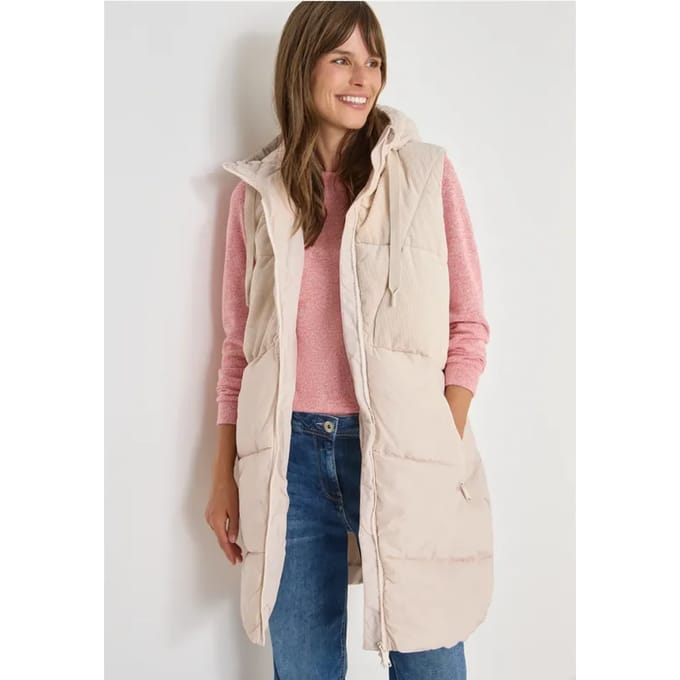 Corduroy mix puffer vest