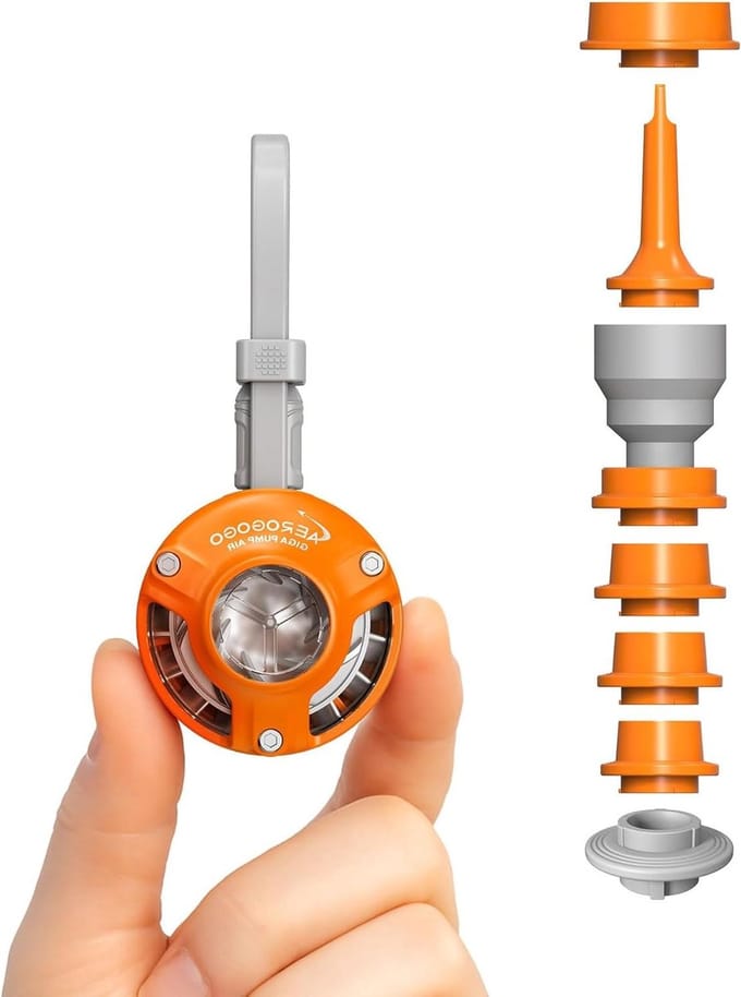 Mini Luchtpomp - Draagbare Pomp - Kamperen - Ultra Lichtgewicht - 37x43mm - Oranje